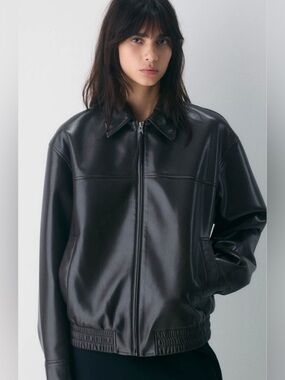 Aritzia Wilfred Falcon Faux Leather Jacket